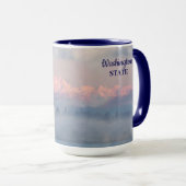 Washington State Eagle Over Olympic Mountains Blue Tasse (VorderseiteRechts)