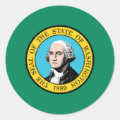 Washington State Flag USA Runder Aufkleber (Vorderseite)
