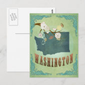 Washington State Karte – Grün (Vorne/Hinten)