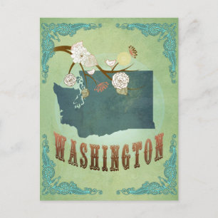 Washington State Karte – Grün