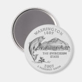 Washington State Quarter Grau Magnet (Vorderseite/Rückseite)