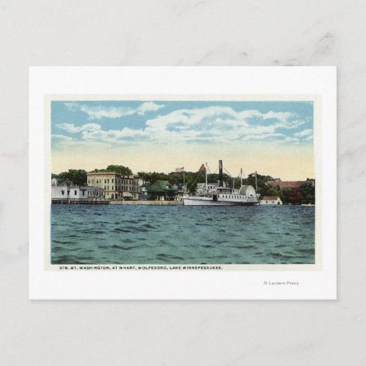 Washington Steamer bei Wolfeboro Wharf Postkarte (Vorderseite)