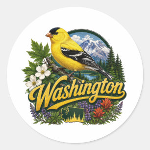 Washington Stieglitz Blumengestaltung Runder Aufkleber