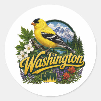 Washington Stieglitz Blumengestaltung Runder Aufkleber