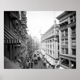 Washington Street, Boston, Massachusetts: 1906 Poster