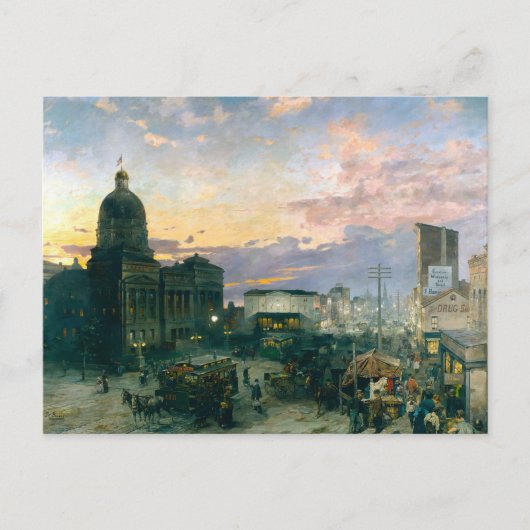 Washington Street Indianapolis Indiana Painting Postkarte (Vorderseite)
