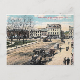 Washington Street, Morristown NJ, Vintag Postkarte
