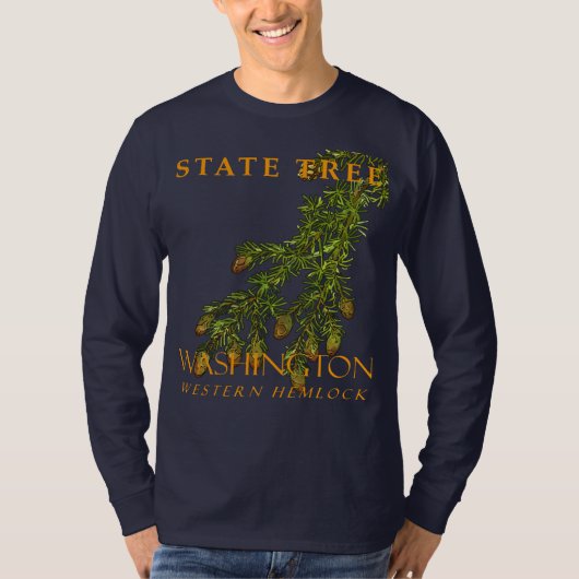 Washington Territory Tree Der Western Hemlock Spru T-Shirt (Vorderseite)