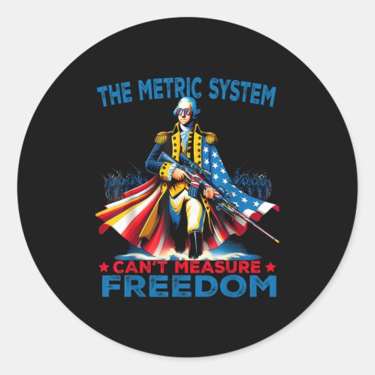 Washington The Metric System Can't Measure Dom  Runder Aufkleber (Vorderseite)