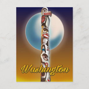 Washington Totempfahl Postkarte