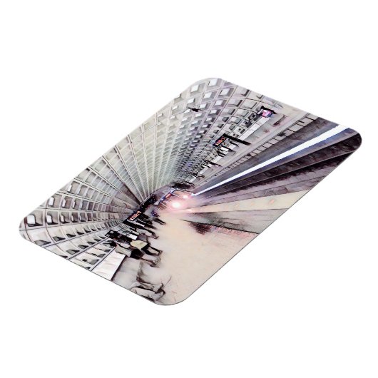 Washington U-Bahn Wasserfarbenmalerei Magnet (Linke Seite)