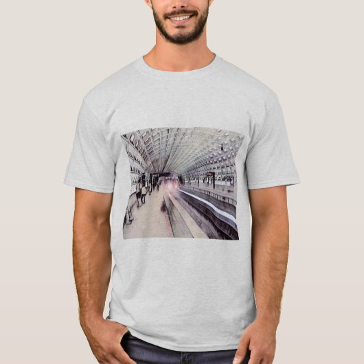 Washington U-Bahn Wasserfarbenmalerei T-Shirt (Vorderseite)