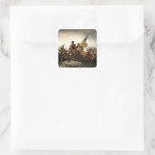 Washington überquert das Delaware - 1851 Quadratischer Aufkleber (Tasche)