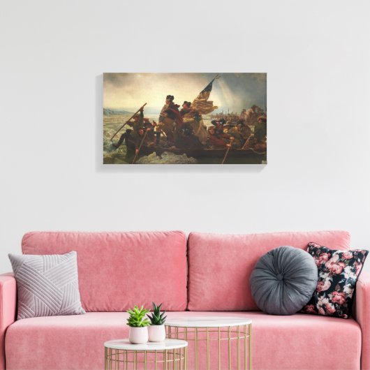 Washington überquert das Delaware-Gemälde Leinwanddruck (Insitu (Wohnzimmer))