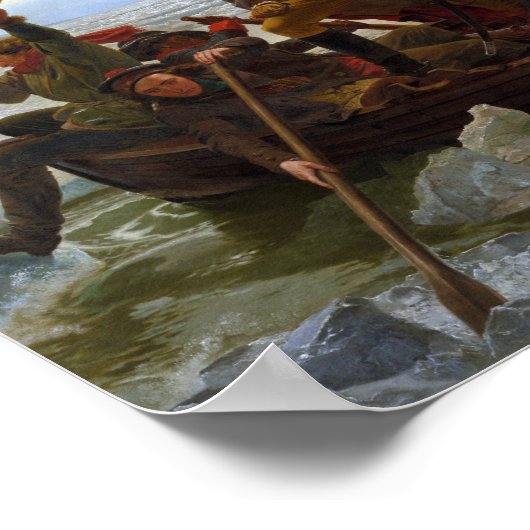 Washington überquert das Delaware-Gemälde Poster (Ecke)