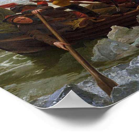 Washington überquert das Delaware Poster (Ecke)