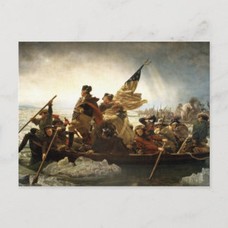 Washington überquert das Delaware Postkarte