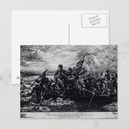 Washington überquert das Delaware Postkarte (Vorne/Hinten)