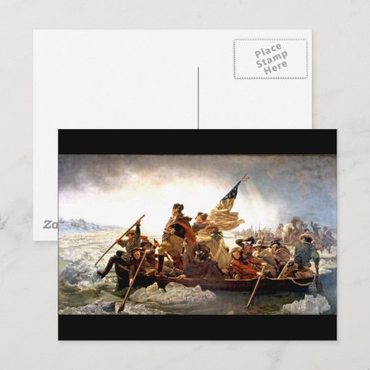 Washington überquert das Delaware Postkarte (Vorne/Hinten)