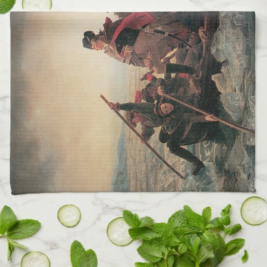 Washington überquert Delaware durch Emanuel Leutze Geschirrtuch (Gefaltet)