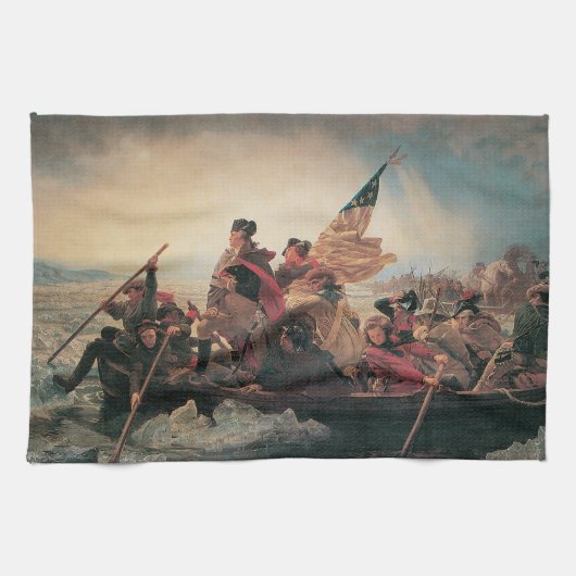 Washington überquert Delaware durch Emanuel Leutze Geschirrtuch (Horizontal)