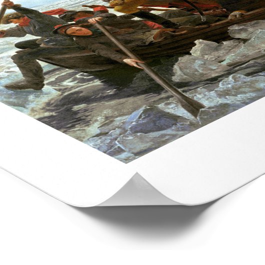 Washington überquert Delaware durch Emanuel Leutze Poster (Ecke)