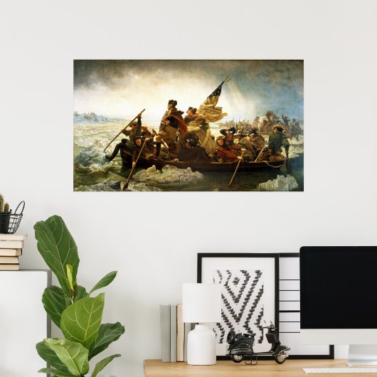 Washington überquert Delaware durch Emanuel Leutze Poster (Heimbüro)