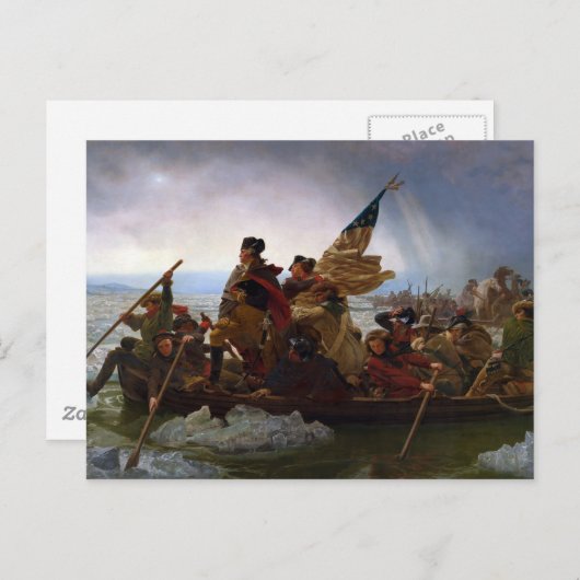Washington überquert Delaware durch Emanuel Leutze Postkarte (Vorne/Hinten)