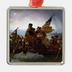 Washington überquert Delaware durch Emanuel Leutze Silbernes Ornament