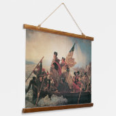Washington überquert Delaware durch Emanuel Leutze Wandteppich Mit Holzrahmen (Gewinkelt)