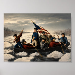 Washington überquert den Delaware Amerika Geschich Poster