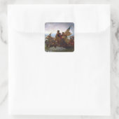 Washington überquert den Delaware Quadratischer Aufkleber (Tasche)