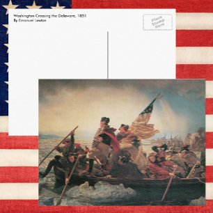 Washington überquert den Delaware von Emanuel Leut Postkarte