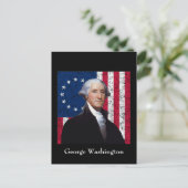 Washington und die amerikanische Flagge Postkarte (Stehend Vorderseite)