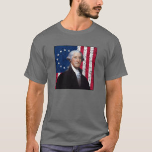 Washington und die amerikanische Flagge T-Shirt