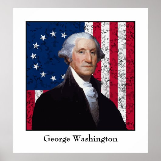 Washington und die US-Flagge Poster (Vorne)