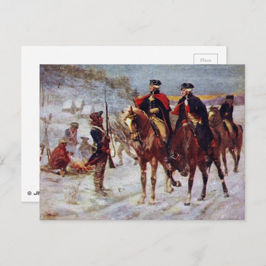 Washington und Lafayette im Valley Forge ~ Postkarte (Vorne/Hinten)