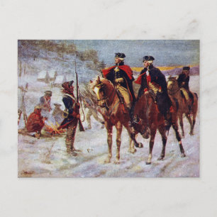 Washington und Lafayette im Valley Forge ~ Postkarte