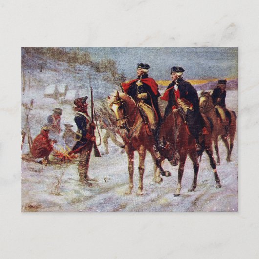 Washington und Lafayette im Valley Forge ~ Postkarte (Vorderseite)