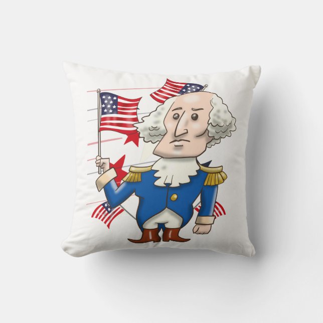 Washington und Lincoln Throw Pillow Kissen (Vorderseite)