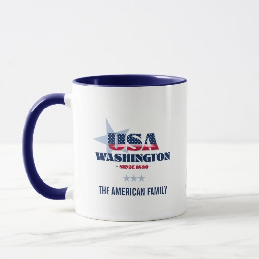 Washington USA 1889 Personalisiert Tasse (Links)
