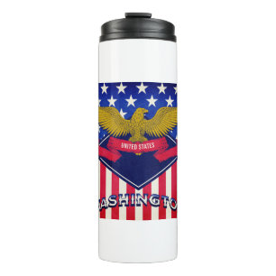 Washington USA-Flagge Thermosbecher