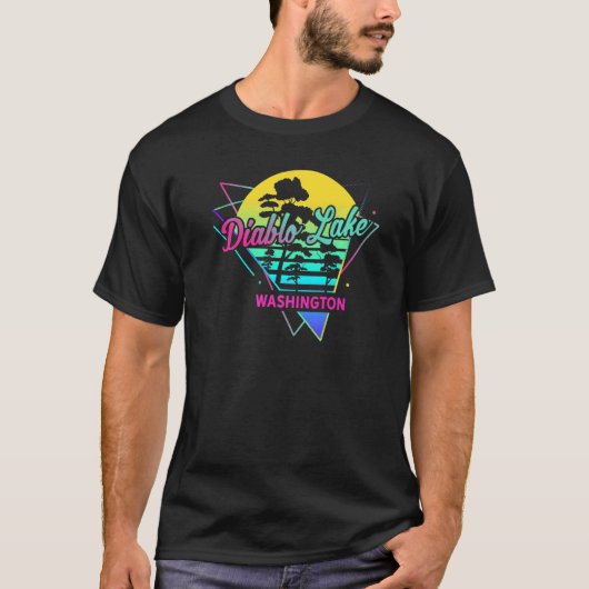 Washington USA Nostalgic Retro Diablo Lake T-Shirt (Vorderseite)
