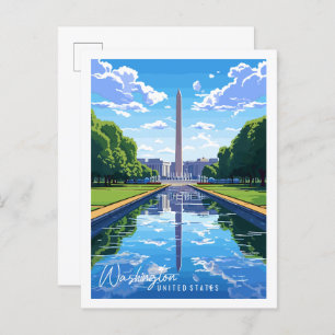 Washington USA Vintage Reise Illustration Postkarte