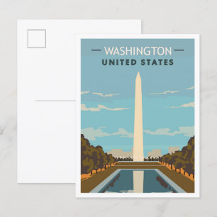 Washington Vereinigte Staaten Kunst Vintage Reise Postkarte