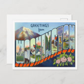 Washington Vintag Big Letters Postcard Postkarte (Vorne/Hinten)