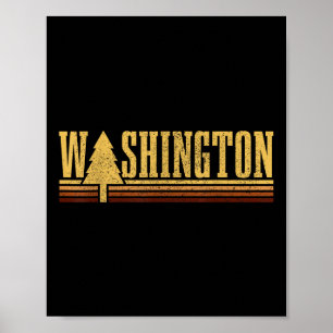 Washington Vintage Baum State Pride Camping Wander Poster