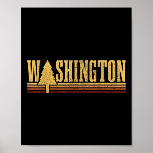 Washington Vintage Baum State Pride Camping Wander Poster (Vorne)