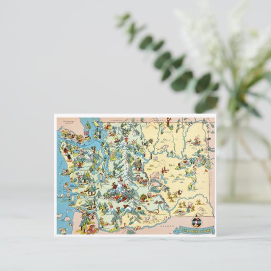 Washington Vintage Karte (Stehend Vorderseite)