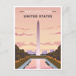 Washington Vintage Reise Bundesstaat Amerika  Postkarte